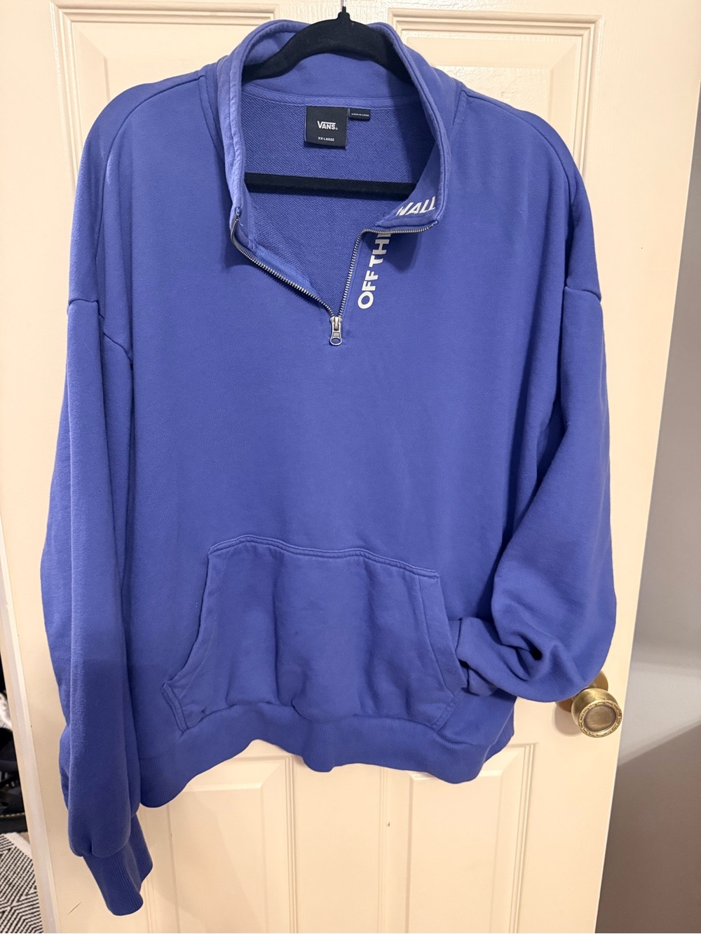 Van’s Off the Wall Men’s Blue Oversized Quarter Zip Sweatshirt XXL